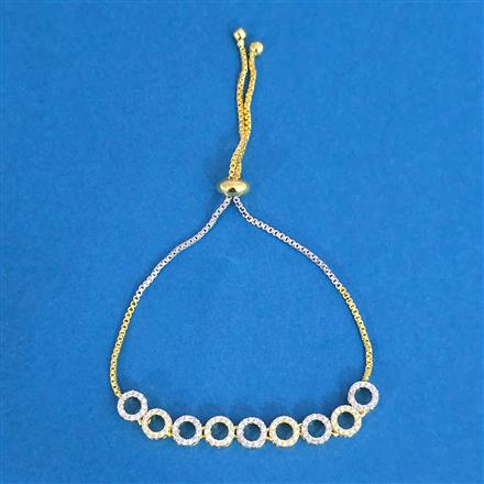 Cubic Zirconia Adjustable Bracelet With 2tone Rhodium Plating