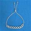 Cubic Zirconia Adjustable Bracelet With 2tone Rhodium Plating
