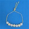 Cubic Zirconia Adjustable Bracelet With 2tone Rhodium Plating
