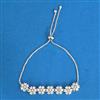 Cubic Zirconia Adjustable Bracelet With 2tone Rhodium Plating