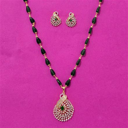 Cubic Zirconia Classic Pendant Set With 2 Tone Plating