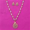 Cubic Zirconia Classic Pendant Set With 2 Tone Plating
