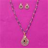 Cubic Zirconia Classic Pendant Set With 2 Tone Plating