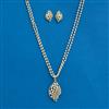 Cubic Zirconia Classic Pendant Set With 2tone Rhodium Plating