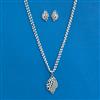 Cubic Zirconia Classic Pendant Set With 2tone Rhodium Plating