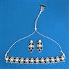 Cubic Zirconia Pearl Necklace With Rhodium Plating