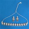 Cubic Zirconia Pearl Necklace With Rhodium Plating