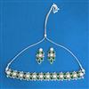 Cubic Zirconia Pearl Necklace With Rhodium Plating