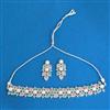 Cubic Zirconia Pearl Necklace With Rhodium Plating