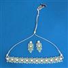 Cubic Zirconia Pearl Necklace With Rhodium Plating
