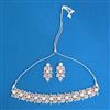 Cubic Zirconia Pearl Necklace With Rhodium Plating