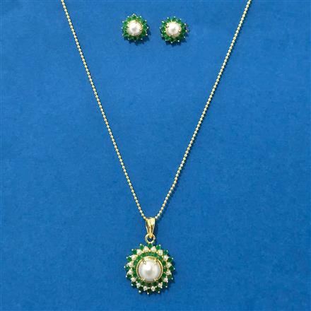 Cz Classic Pendant Set With Gold Plating