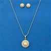 Cz Classic Pendant Set With Gold Plating