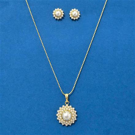 Cz Classic Pendant Set With Gold Plating