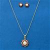Cz Classic Pendant Set With Gold Plating