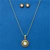 Cz Classic Pendant Set With Gold Plating
