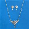 Cubic Zirconia Classic Pendant Set With 2tone Rhodium Plating