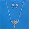 Cubic Zirconia Classic Pendant Set With 2tone Rhodium Plating