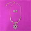 Cubic Zirconia Classic Pendant Set With 2 Tone Plating