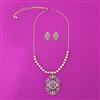 Cubic Zirconia Classic Pendant Set With 2 Tone Plating