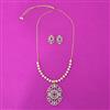 Cubic Zirconia Classic Pendant Set With 2 Tone Plating