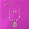 Cubic Zirconia Classic Pendant Set With 2 Tone Plating