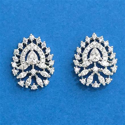 Cubic Zirconia Tops With 2tone Rhodium Plating