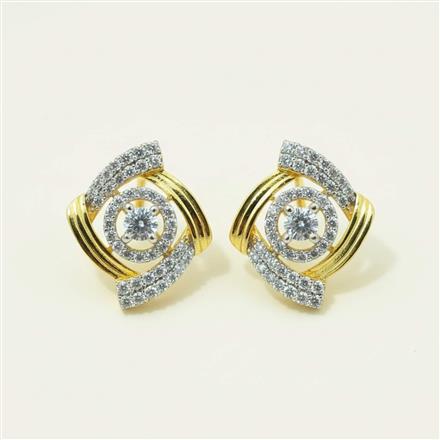 Cubic Zirconia Tops With 2tone Rhodium Plating