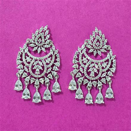 Cubic Zirconia Classic Earring With 2tone Rhodium Plating