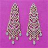 Cubic Zirconia Classic Earring With Mehndi 2tone Rhodium Plating