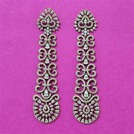 Cubic Zirconia Classic Earring With Mehndi Plating