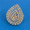 Cubic Zirconia Adjustable Ring With 2tone Rhodium Plating