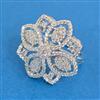 Cubic Zirconia Adjustable Ring With 2tone Rhodium Plating