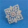 Cubic Zirconia Adjustable Ring With Mehndi 2tone Rhodium Plating
