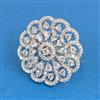 Cubic Zirconia Adjustable Ring With Mehndi 2tone Rhodium Plating