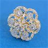 Cubic Zirconia Adjustable Ring With 2tone Rhodium Plating