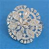 Cubic Zirconia Adjustable Ring With Mehndi 2tone Rhodium Plating