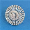 Cubic Zirconia Adjustable Ring With Mehndi 2tone Rhodium Plating