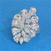 Cubic Zirconia Adjustable Ring With Rhodium Plating