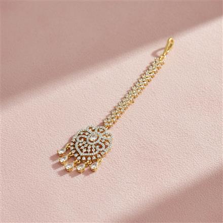 Cubic Zirconia Classic Tikka With Mehndi 2tone Rhodium Plating
