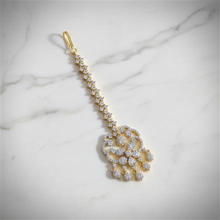 Cubic Zirconia Classic Tikka With Mehndi 2tone Rhodium Plating