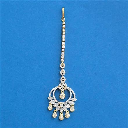 Cubic Zirconia Classic Tikka With Mehndi 2tone Rhodium Plating