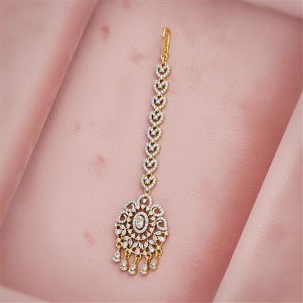 Cubic Zirconia Classic Tikka With Mehndi 2tone Rhodium Plating