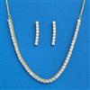 Cubic Zirconia Delicate Necklace With 2tone Rhodium Plating