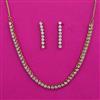 American Diamond Delicate Necklace with Rhodium Plating 2 Tone Plating