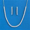 Cubic Zirconia Delicate Necklace With 2tone Rhodium Plating