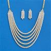 Cubic Zirconia Classic Necklace With 2tone Rhodium Plating