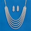 Cubic Zirconia Classic Necklace With 2tone Rhodium Plating