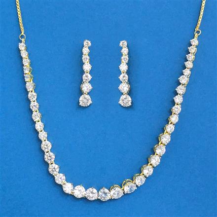 Cubic Zirconia Delicate Necklace With 2tone Plating