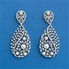 Cubic Zirconia Classic Earring With Rhodium 2 Tone Plating